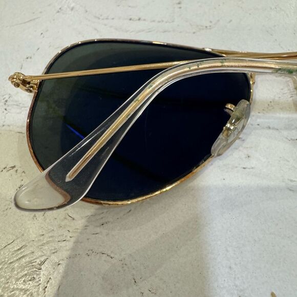 RAY-BAN RB3025 Original Polarized Aviator Sunglasses Gold fram Green Lenses - Picture 8 of 11